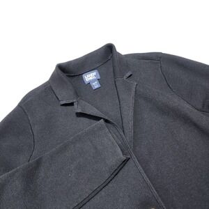 Lands' End Knit Blazer Jacket Career Office Casual Button‎ Front M/P Black